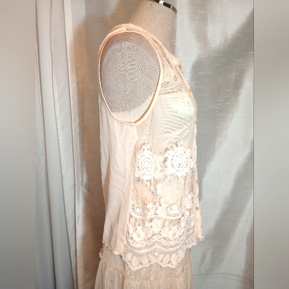 Melady Lace Midi Dress Set: Shein Tank Top+ Camisole & Layered Skirt, Lght Tan,S - Picture 9 of 16